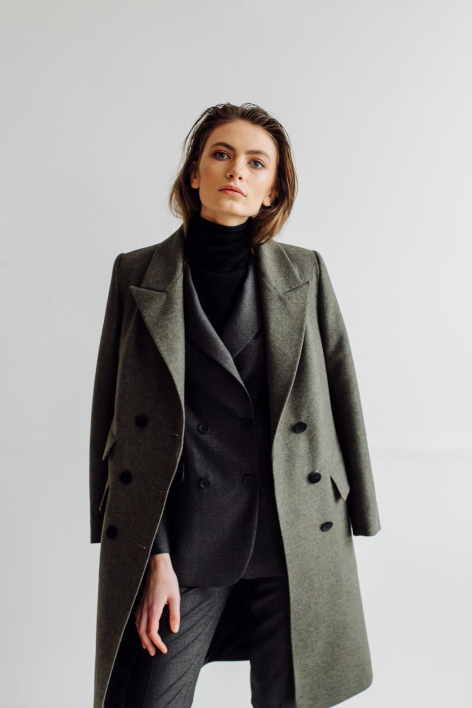 Women's Wool-Blend Double-Breasted Tailored Topcoat, Women's Coats &  Jackets
