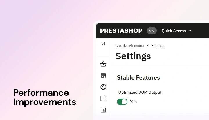 Optimized DOM Output option in Creative Elements Features settings