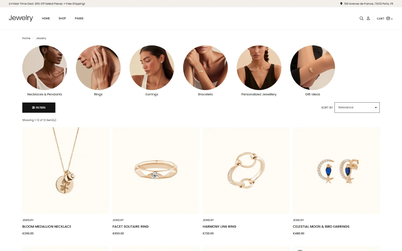 Jewelry Template Pack - Customizable category page