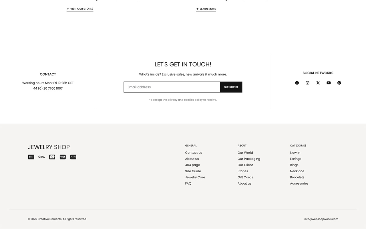 Jewelry Template Pack - Customizable footer