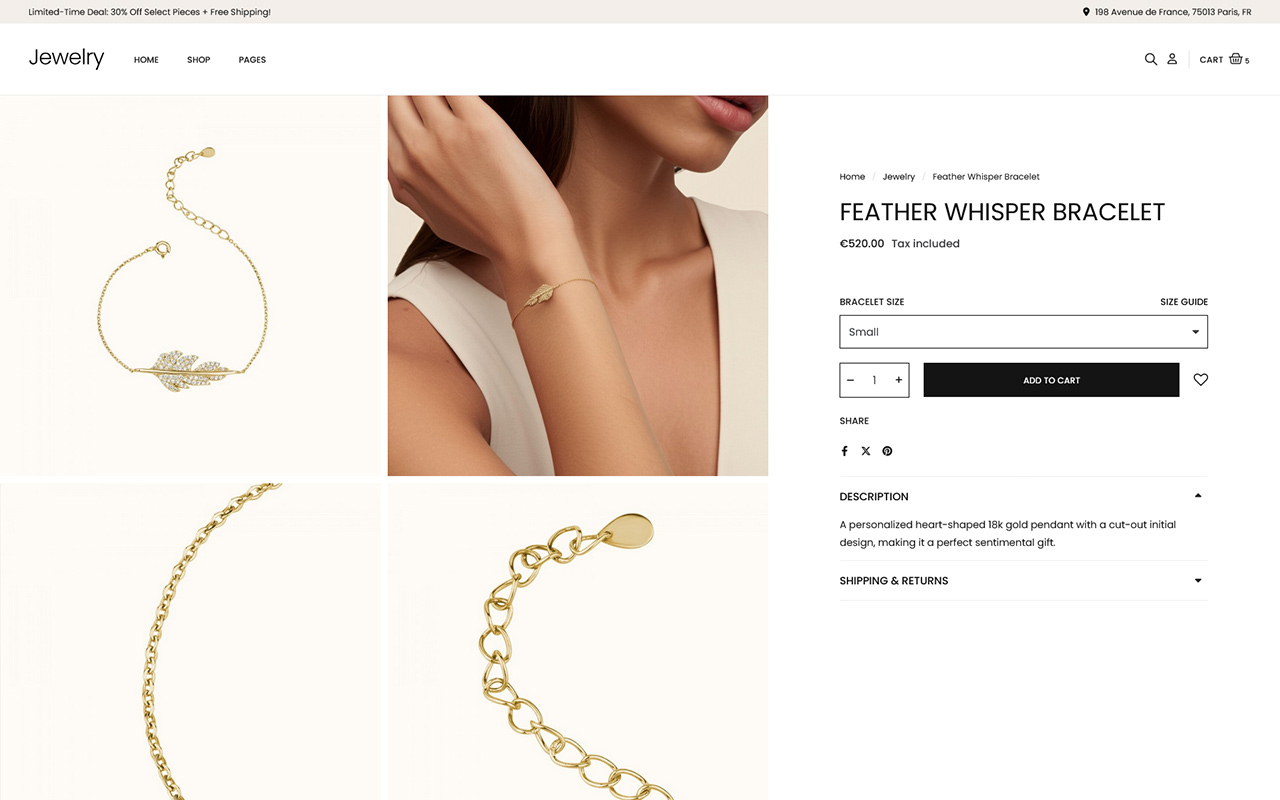 Jewelry Template Pack - Customizable product page